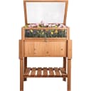 needs&wants® Hochbeet mit Frühbeetaufsatz aus Holz braun Bild 1
