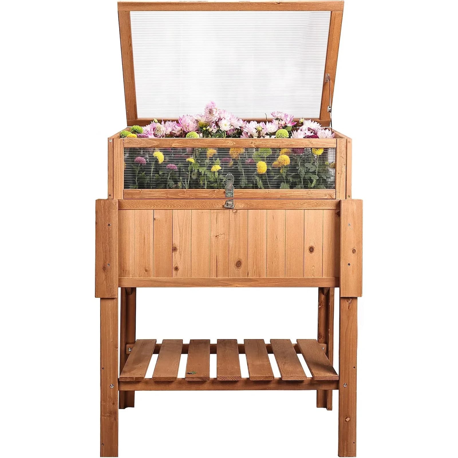 needs&wants® Hochbeet mit Frühbeetaufsatz aus Holz braun