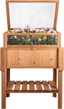needs&wants® Hochbeet mit Frühbeetaufsatz aus Holz braun Bild 2