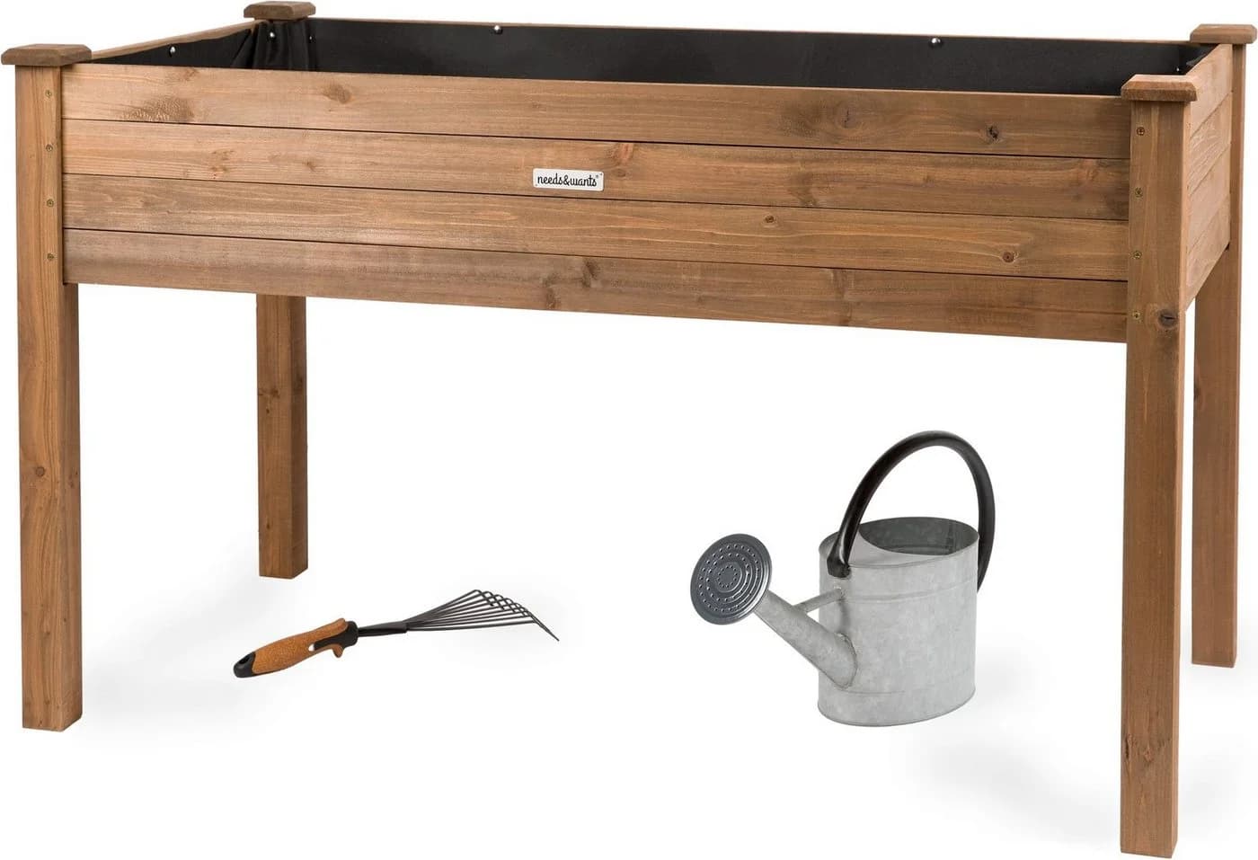 needs&wants Hochbeet aus Holz Dunkel-braun XL - Bild 2