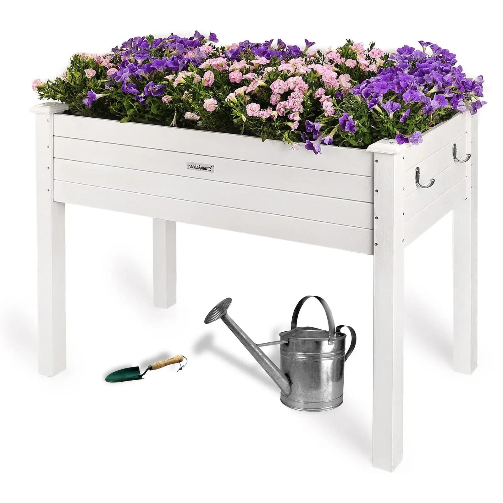 needs&wants® Hochbeet aus Holz für Garten, Balkon, Terrasse, 100 x 50 x 75 cm, weiß