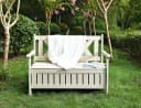 needs&wants® Gartenbank Holz wetterfest mit Stauraum, Truhenbank Holzbank Sitzbank Truhe braun Bild 1