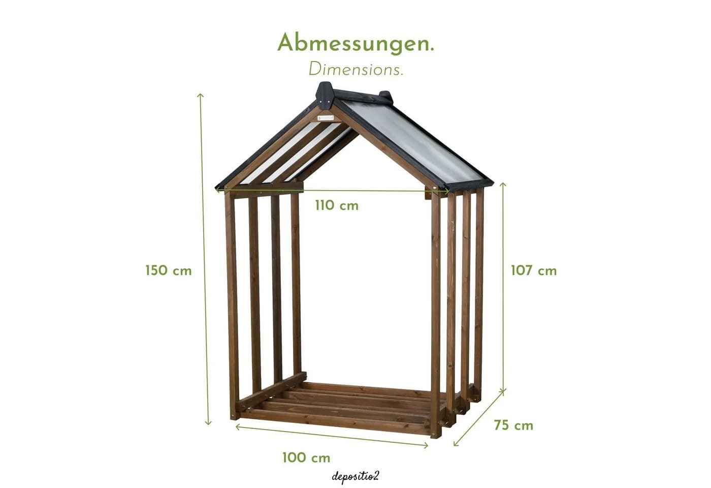 WONDERMAKE Kaminholzregal mit Dach braun - Bild 3