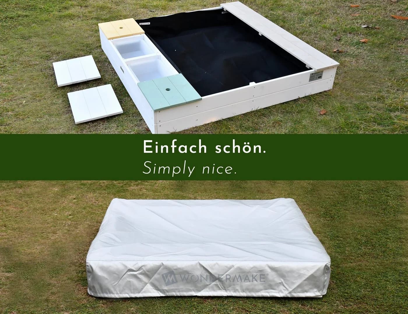 WONDERMAKE Sandkasten mit Abdeckung und Matschküche Bunt - Bild 5