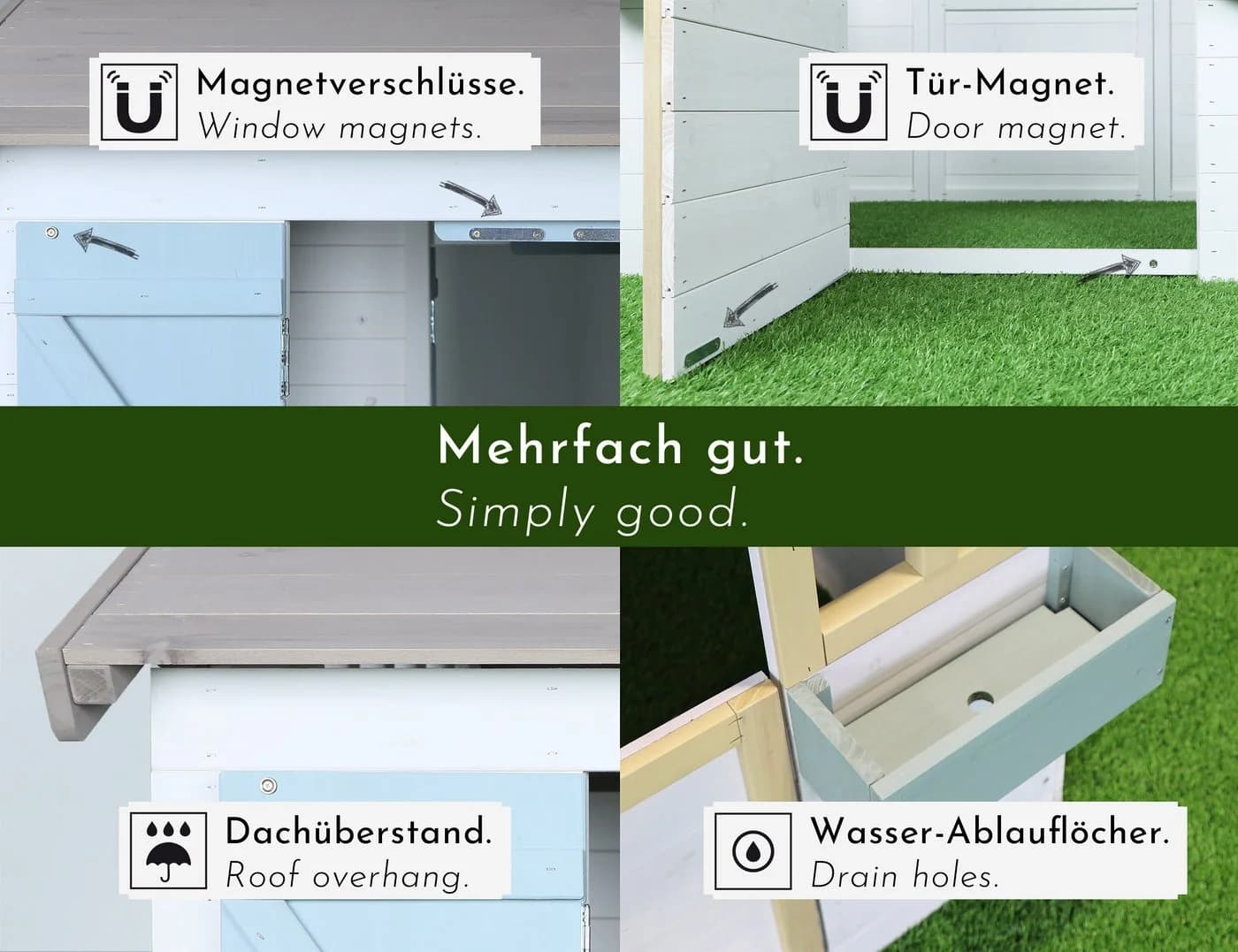 WONDERMAKE Spielhaus Kinder Holz Bunt mit Pflanzkästen - Bild 4