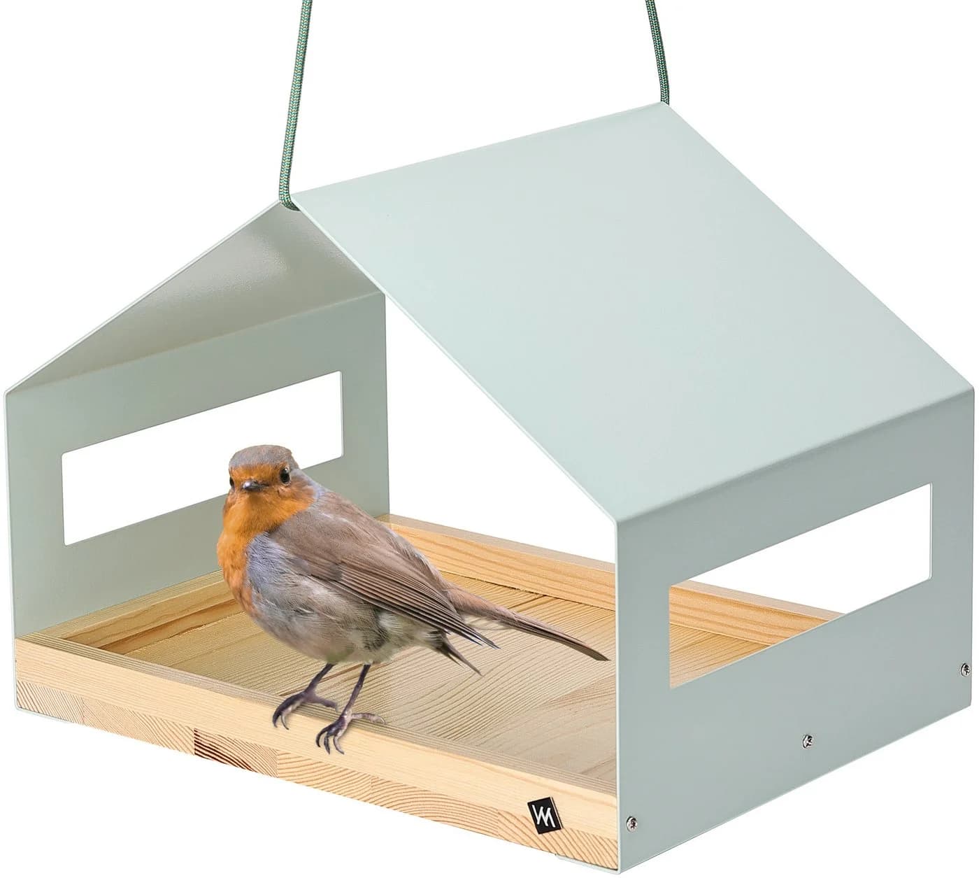 WONDERMAKE Vogelhaus XL Metall & Holz wetterfest türkis-grau - Bild 3