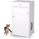 WONDERMAKE Katzenschrank weiß MDF Bausatz mit großem Einstieg Bild 1