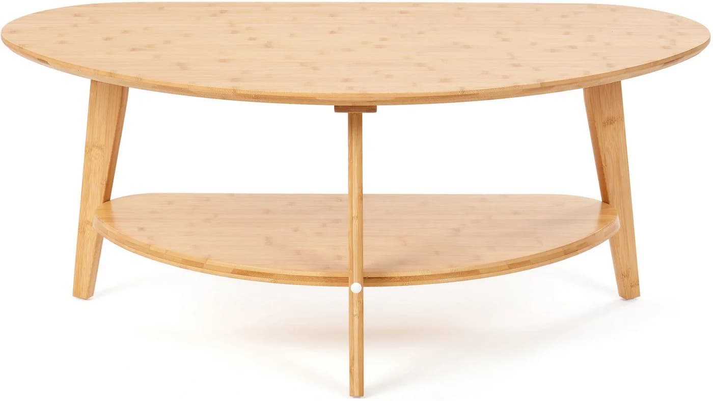 needs&wants® Couchtisch 100% Bambus Oval Halbrund mit Ablage - Bild 2
