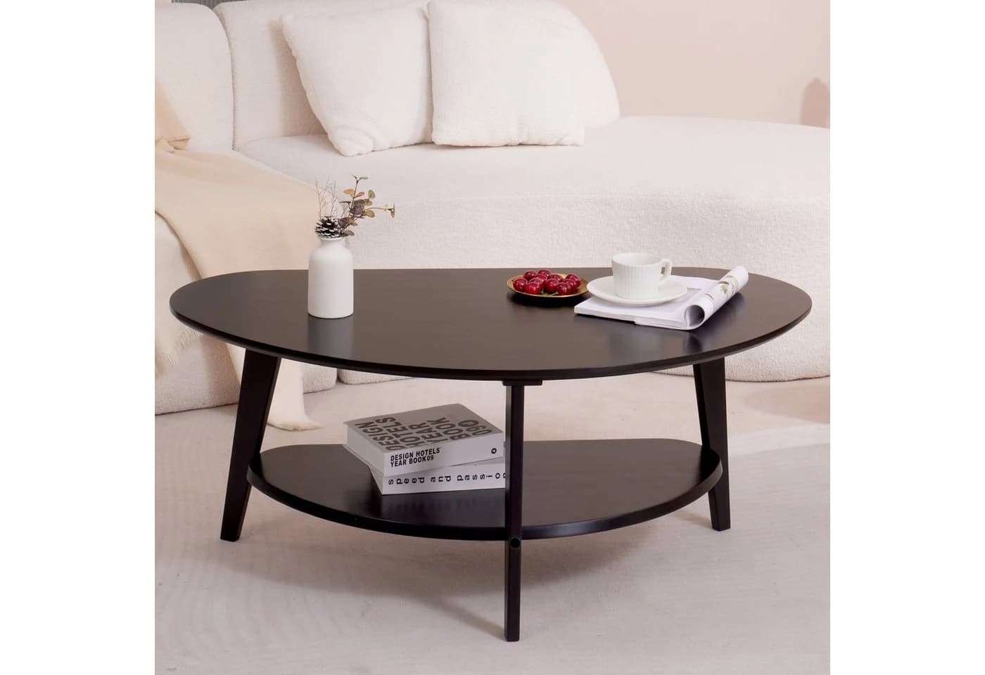needs&wants® Couchtisch Bambus Oval Halbrund Schwarz - Bild 4