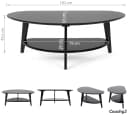needs&wants® Couchtisch Bambus Oval Halbrund Schwarz Bild 5