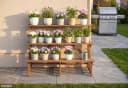 needs&wants® Blumenständer Pflanzentreppe Braun Tannenholz Bild 5