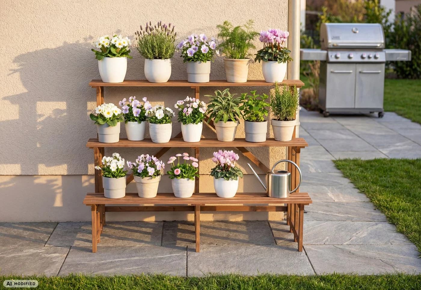 needs&wants® Blumenständer Pflanzentreppe Braun Tannenholz - Bild 5