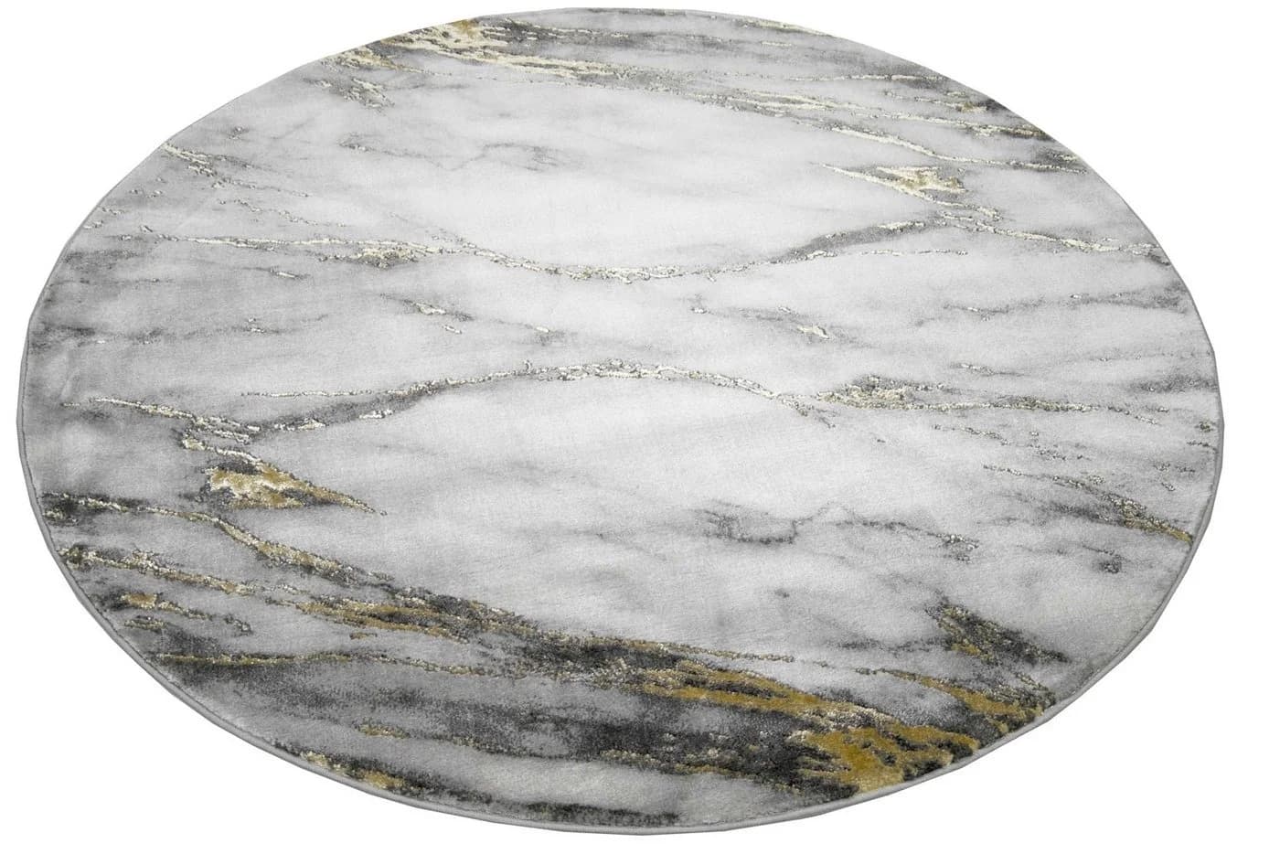 Carpetia Teppich Marmor-Optik Creme Grau Gold - Bild 3
