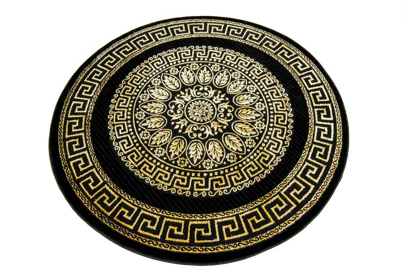 Carpetia Teppich Wohnzimmer Mäander Muster Schwarz-Gold - Bild 3