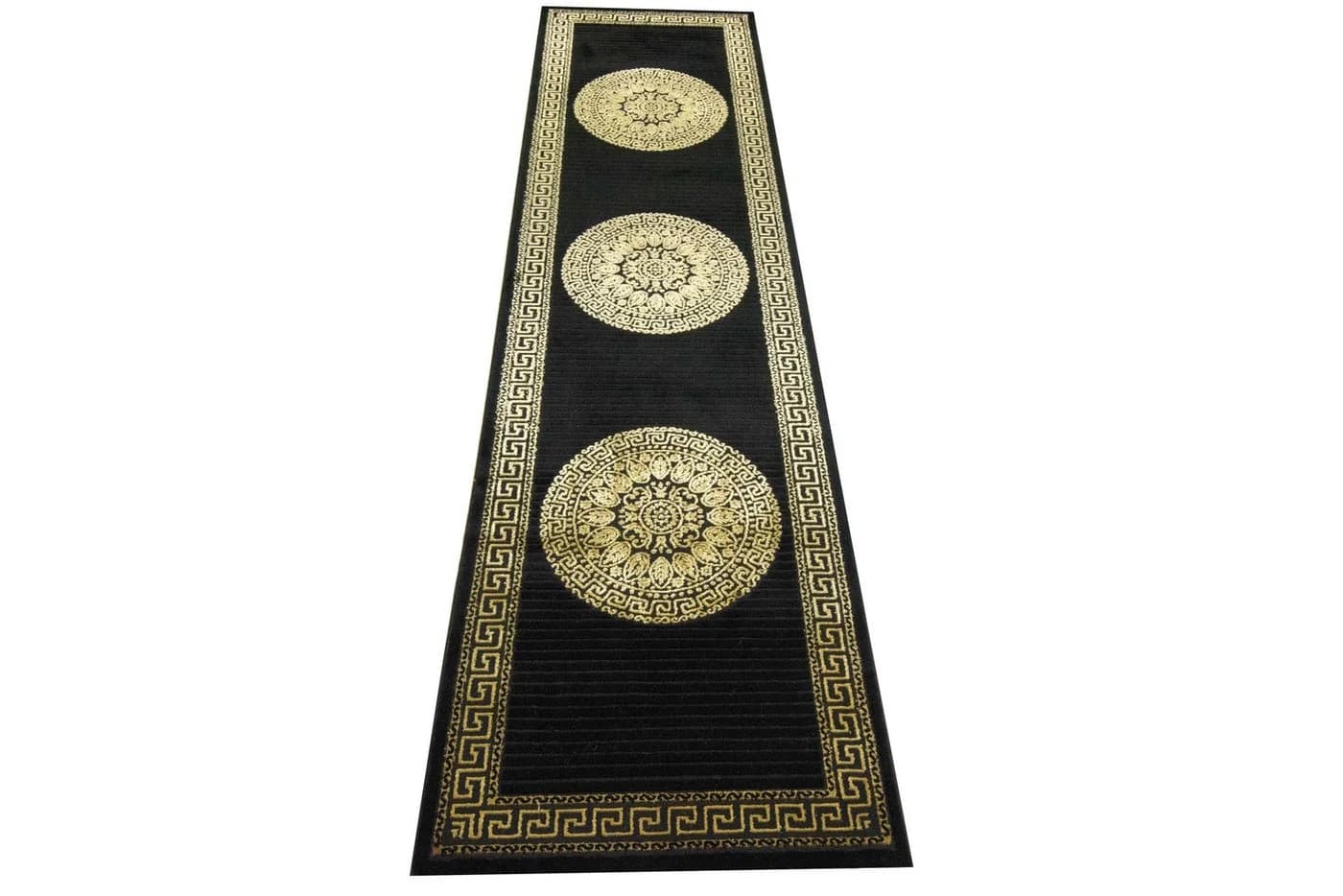 Carpetia Teppich Wohnzimmer Mäander Muster Schwarz-Gold - Bild 4