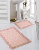 Carpetia Badematten Set 2-teilig Rosa Rutschfest Bild 2