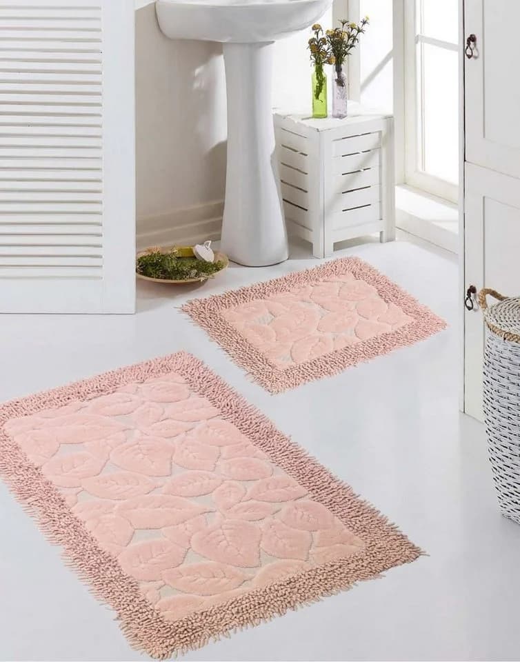 Carpetia Badematten Set 2-teilig Rosa Rutschfest - Bild 2