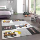 Carpetia Kinderteppich Straßenschilder Bagger Kran Bild 2
