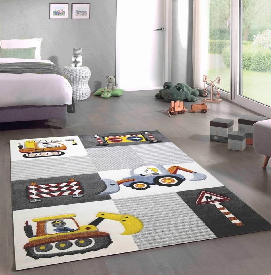 Carpetia Kinderteppich Straßenschilder Bagger Kran - Bild 2
