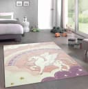 Carpetia Kinderteppich Himmel Wolken Regenbogen Einhorn Rosa Creme Bild 2