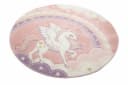 Carpetia Kinderteppich Himmel Wolken Regenbogen Einhorn Rosa Creme Bild 3