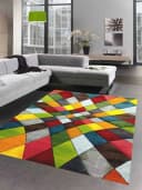 Carpetia Teppich Wohnzimmerteppich Modern Orange Gelb Grün Bild 2