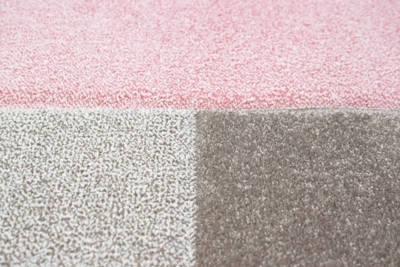 Carpetia Teppich Designer Karo Creme Pink Grau Modern - Bild 3