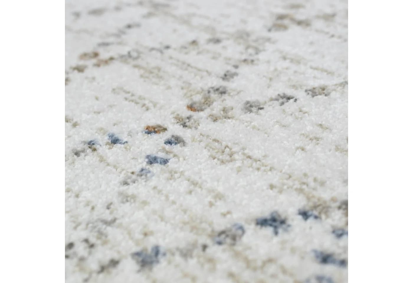 Carpetia Teppich Landhausstil Rautenmuster Beige/Blau