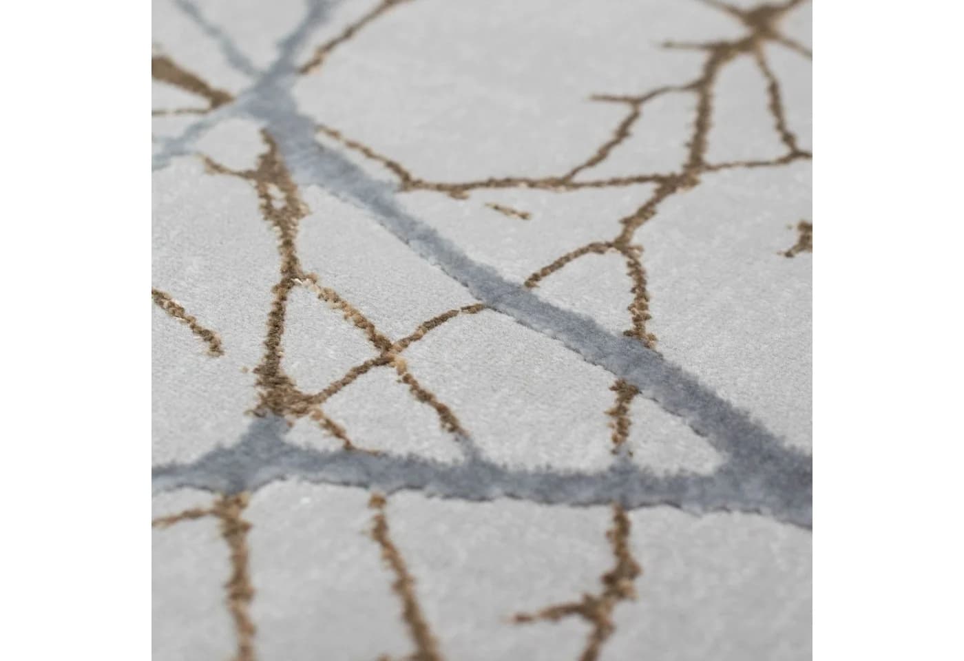 Carpetia Teppich Moderner Designerteppich mit glänzenden Ästen abstrakt gold