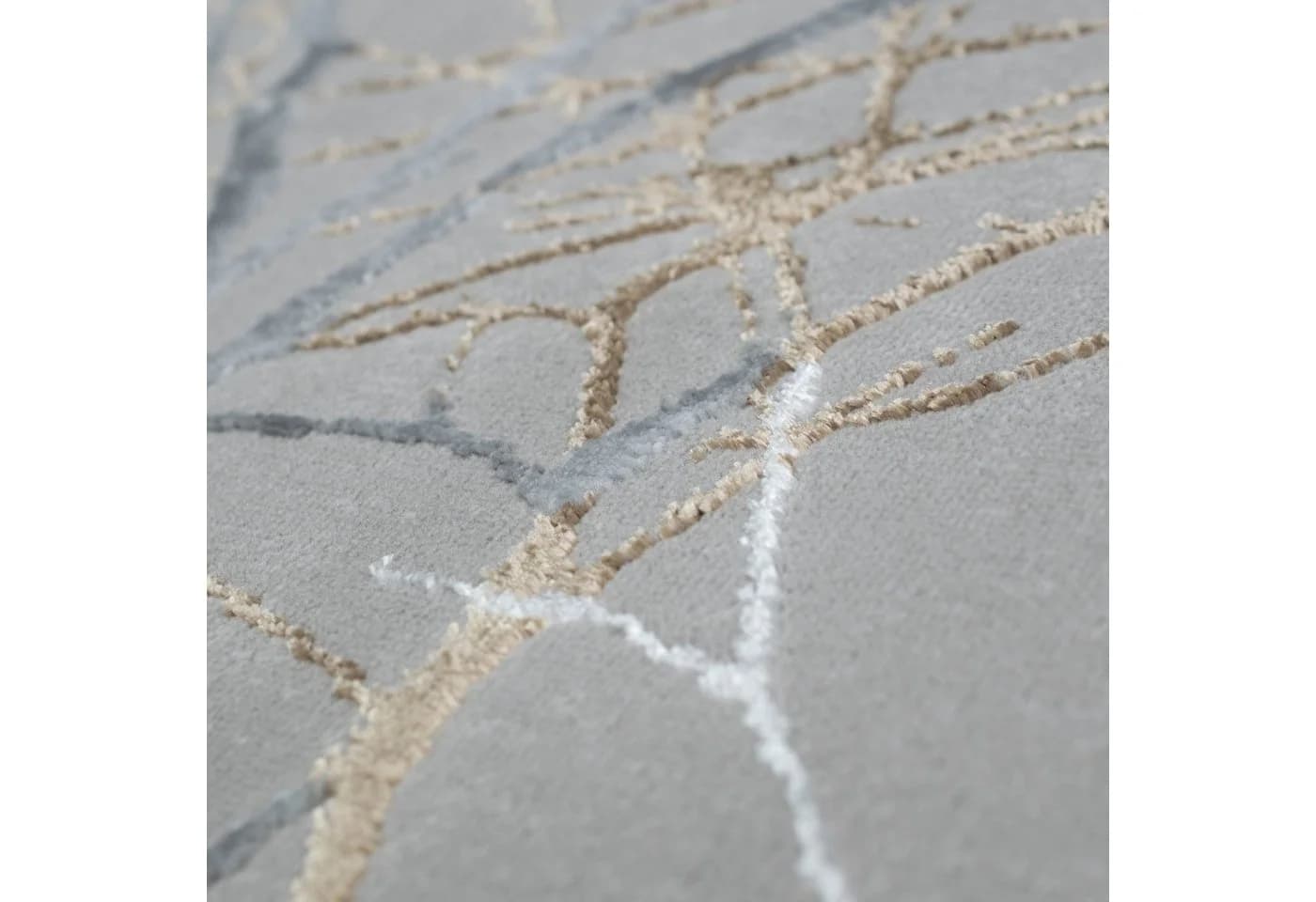 Carpetia Teppich Moderner Designerteppich mit glänzenden Ästen abstrakt gold - Bild 3