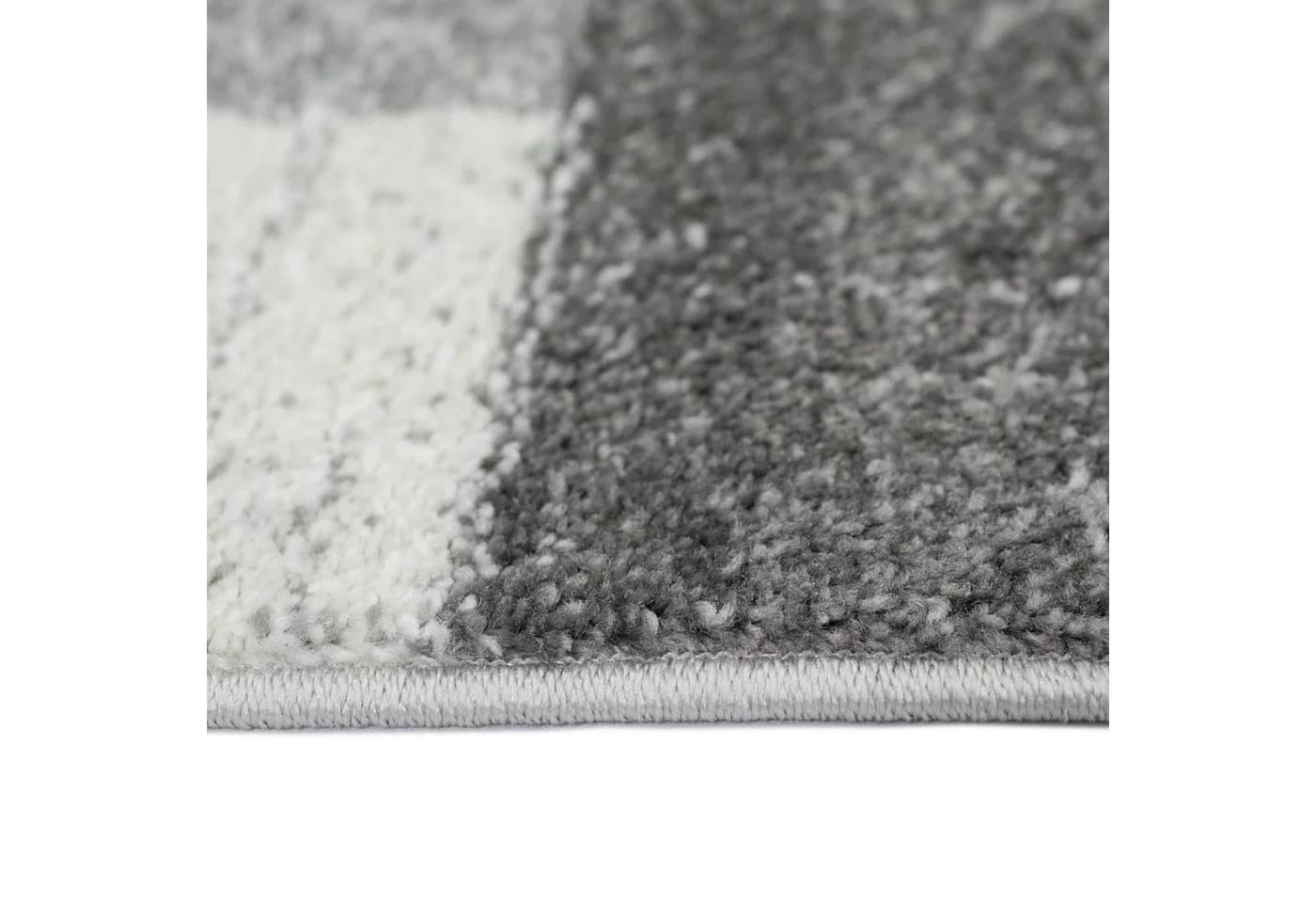 Carpetia Teppich Modern Abstraktes Karo-Muster Creme Anthrazit - Bild 3
