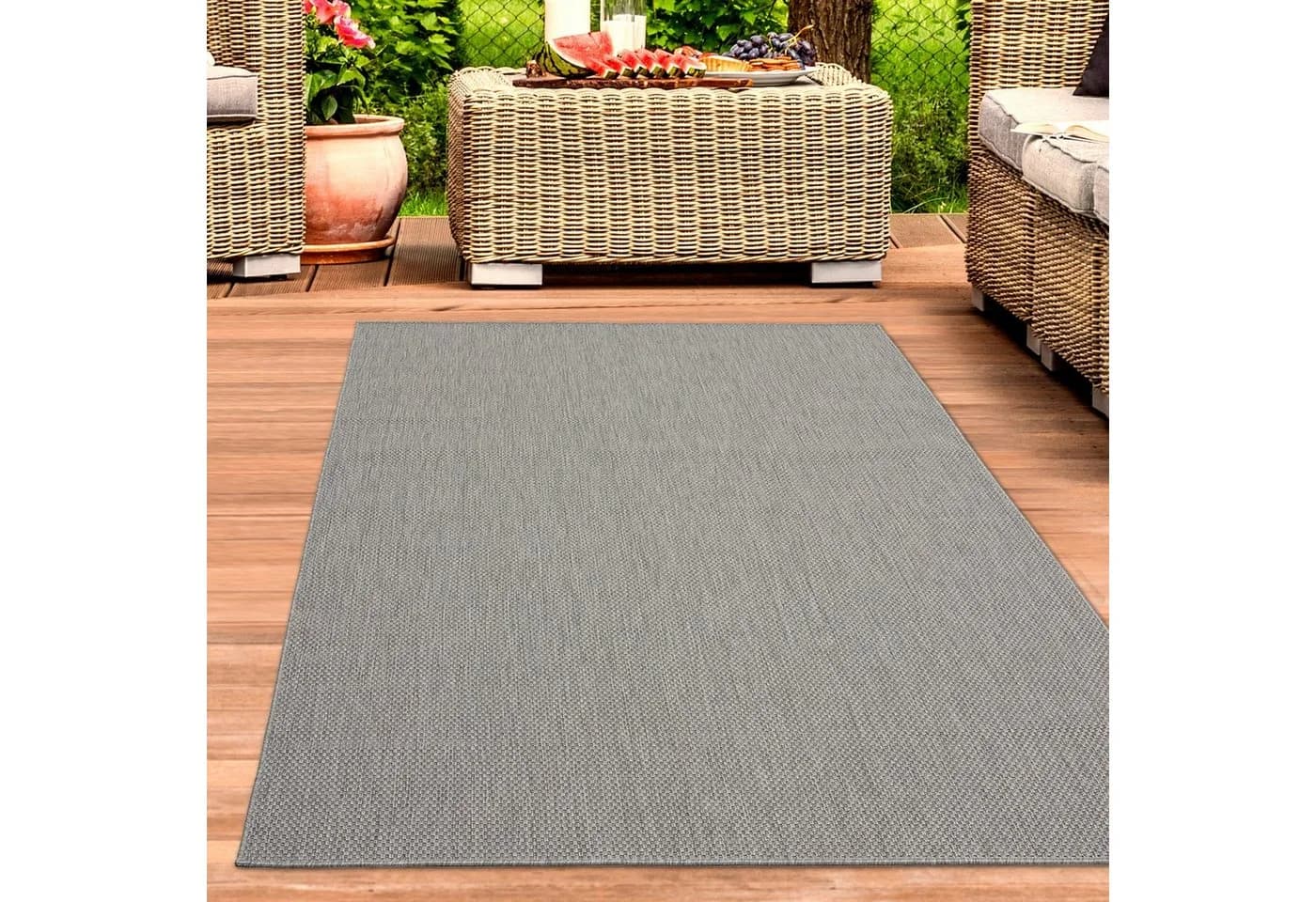 Carpetia Outdoorteppich Grau Polypropylen - Bild 2