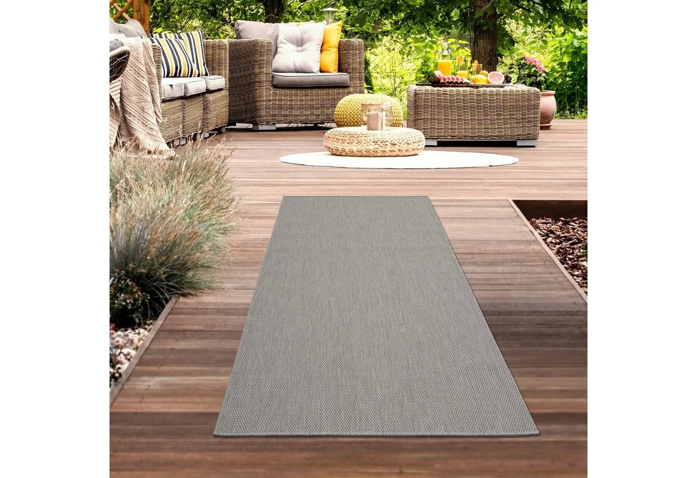 Carpetia Outdoorteppich Grau Polypropylen - Bild 3
