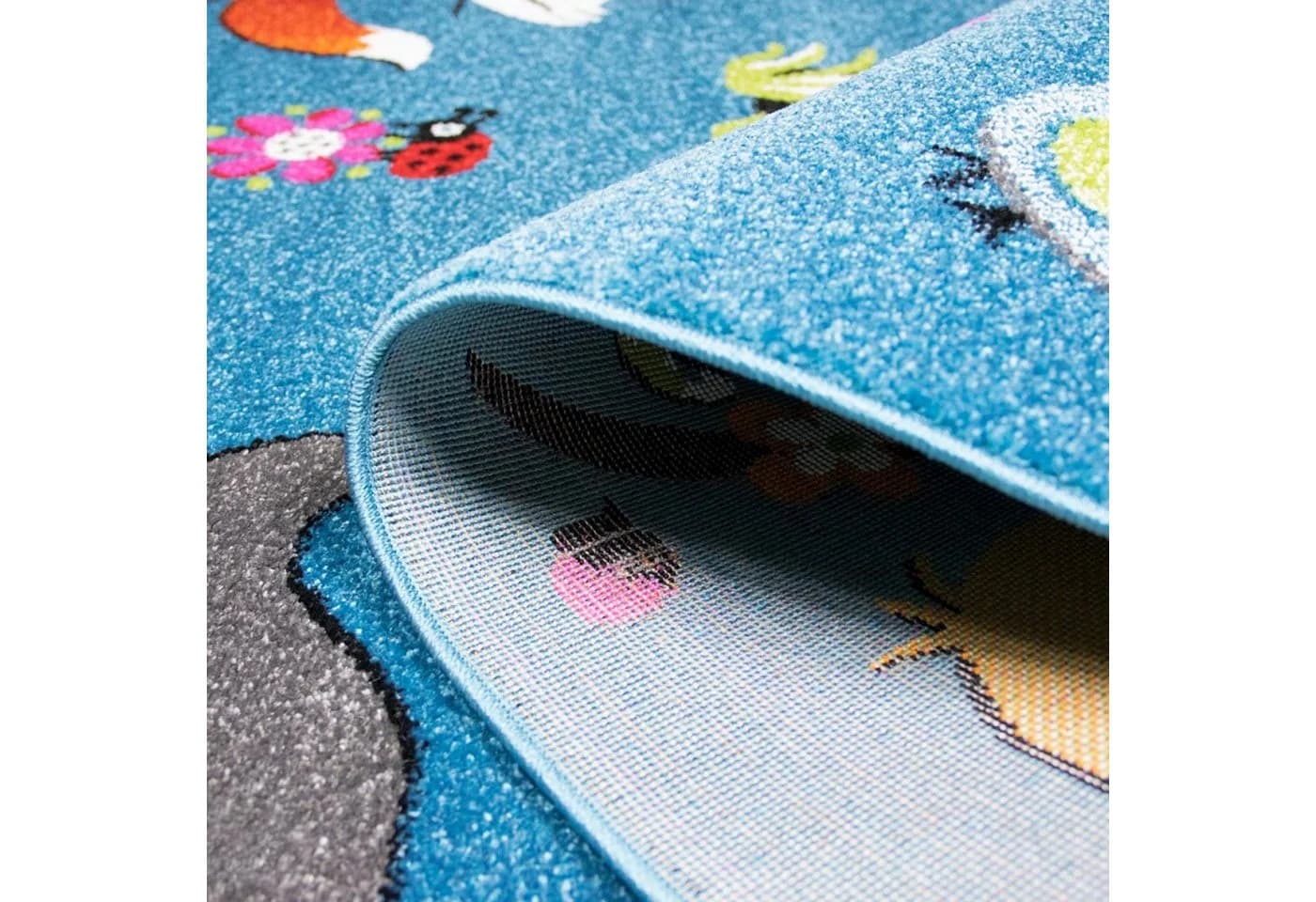 Carpetia Kinderteppich mit Tiermotiven in Blau - Bild 5
