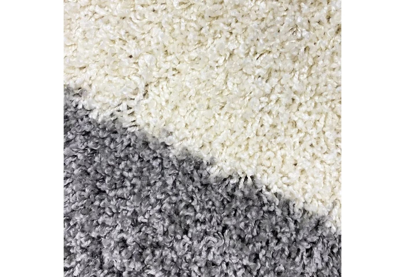 Carpetia Shaggy Teppich Hochflor Karomuster Flieder Lila - Bild 3