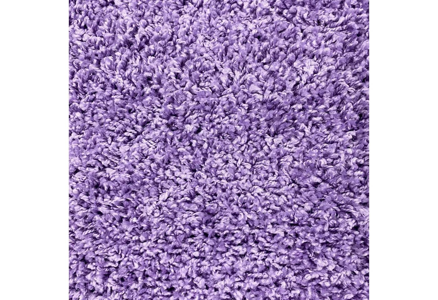 Carpetia Shaggy Teppich Hochflor Karomuster Flieder Lila - Bild 5