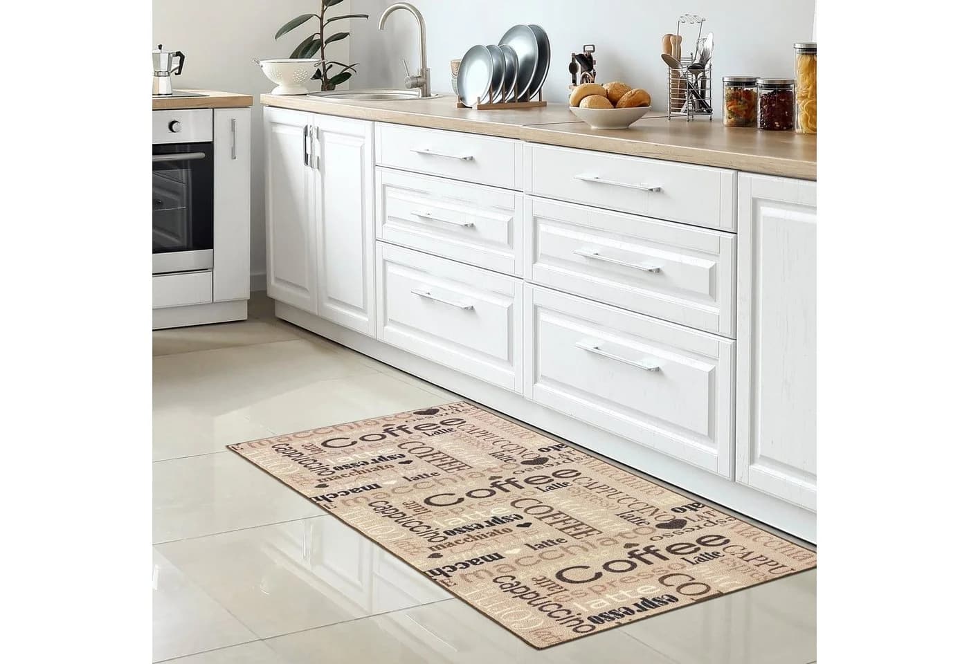 Carpetia Küchenläufer Modern Beige Rutschhemmend