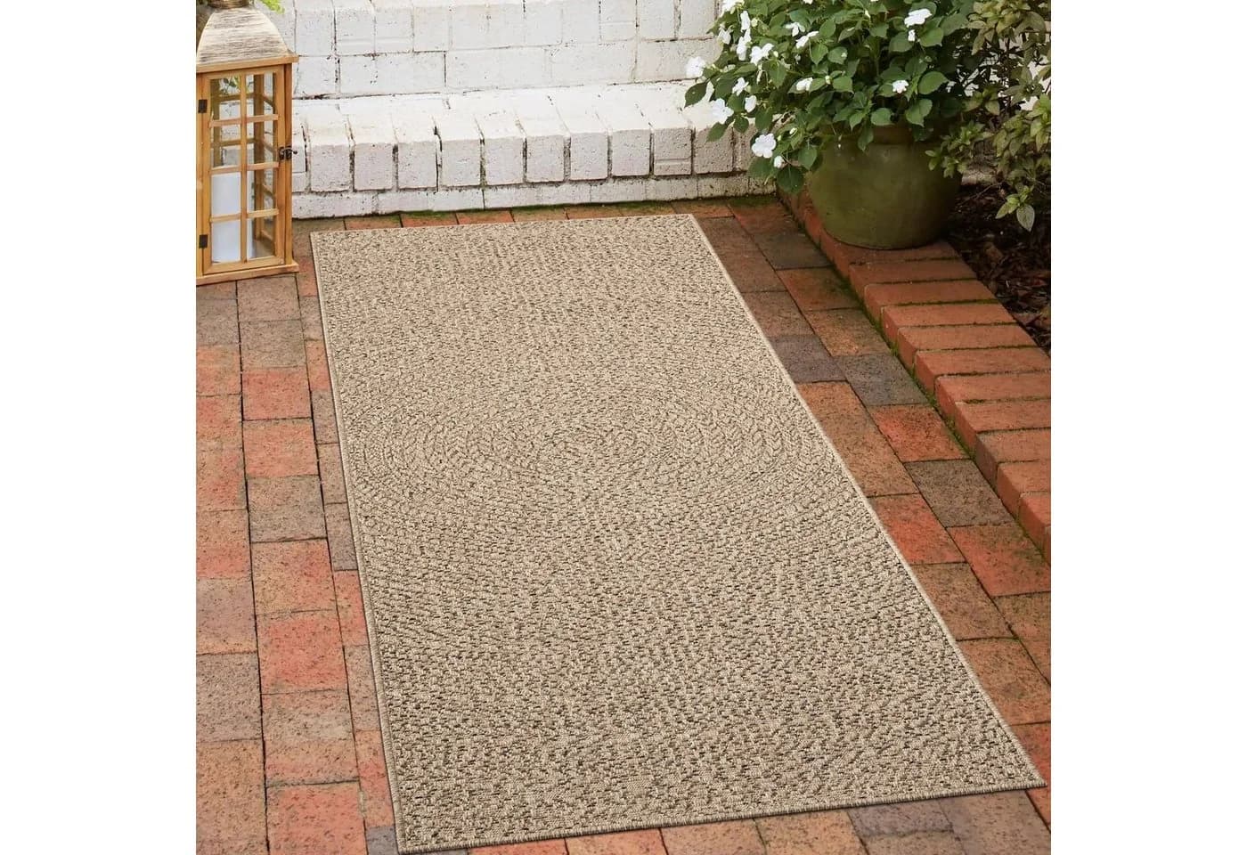 Carpetia Outdoorteppich In- & Outdoorteppich Jute-Look, rechteckig, Höhe: 5 mm, robust, wetterfest & pflegeleicht