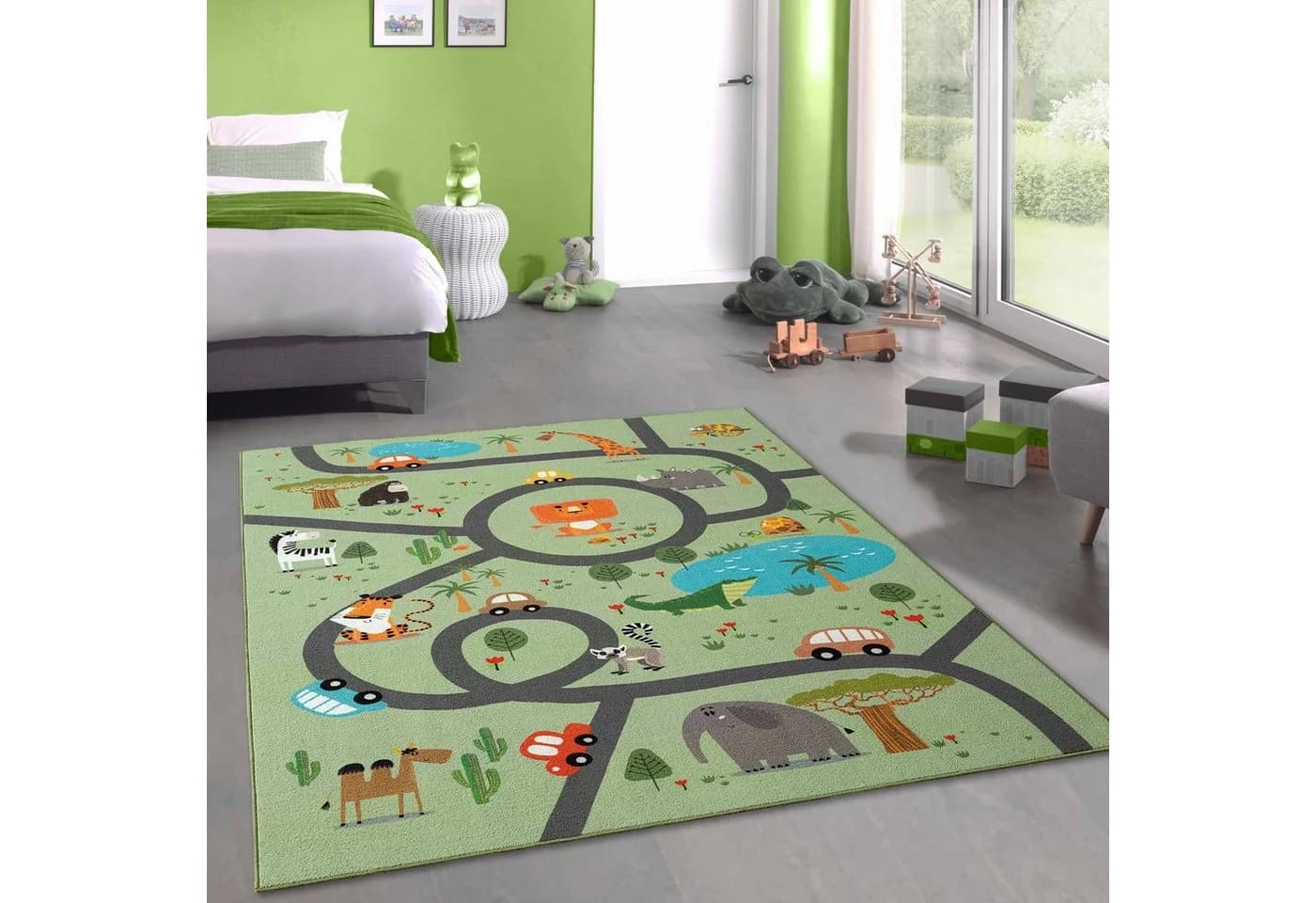 Carpetia Kinderteppich Safari Grün HD-Print - Bild 2