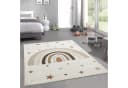 Carpetia Kinderteppich Kurzflor Regenbogen Sterne Beige Braun Bild 2