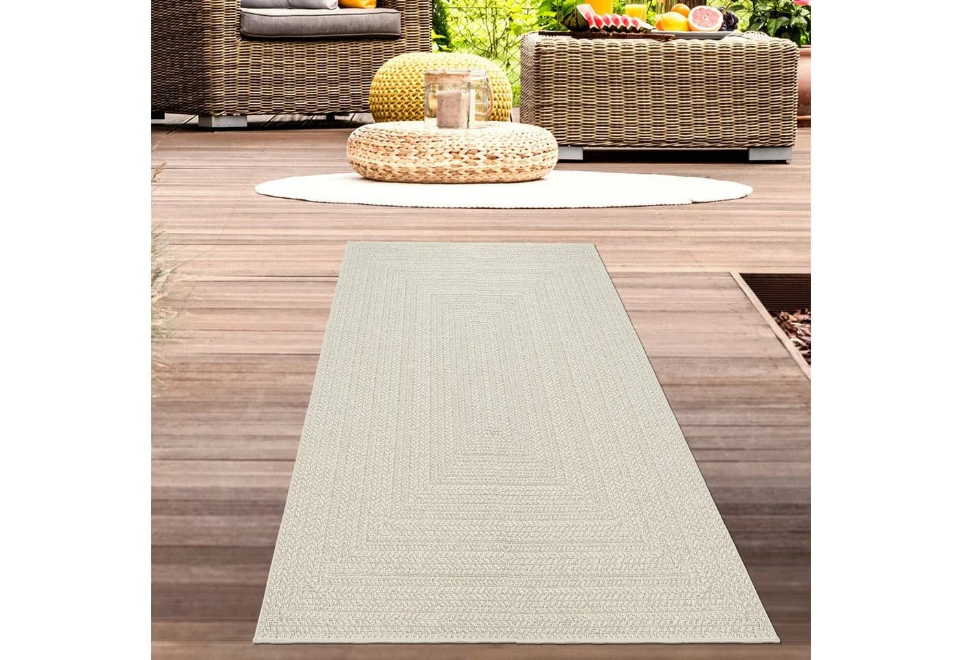 Carpetia Outdoorteppich Jute-Look Beige rechteckig