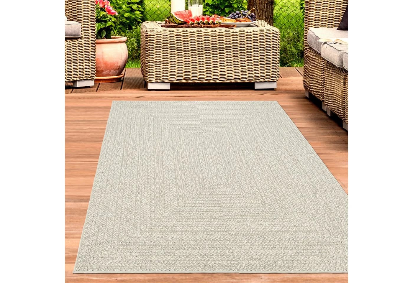 Carpetia Outdoorteppich Jute-Look Beige rechteckig - Bild 2