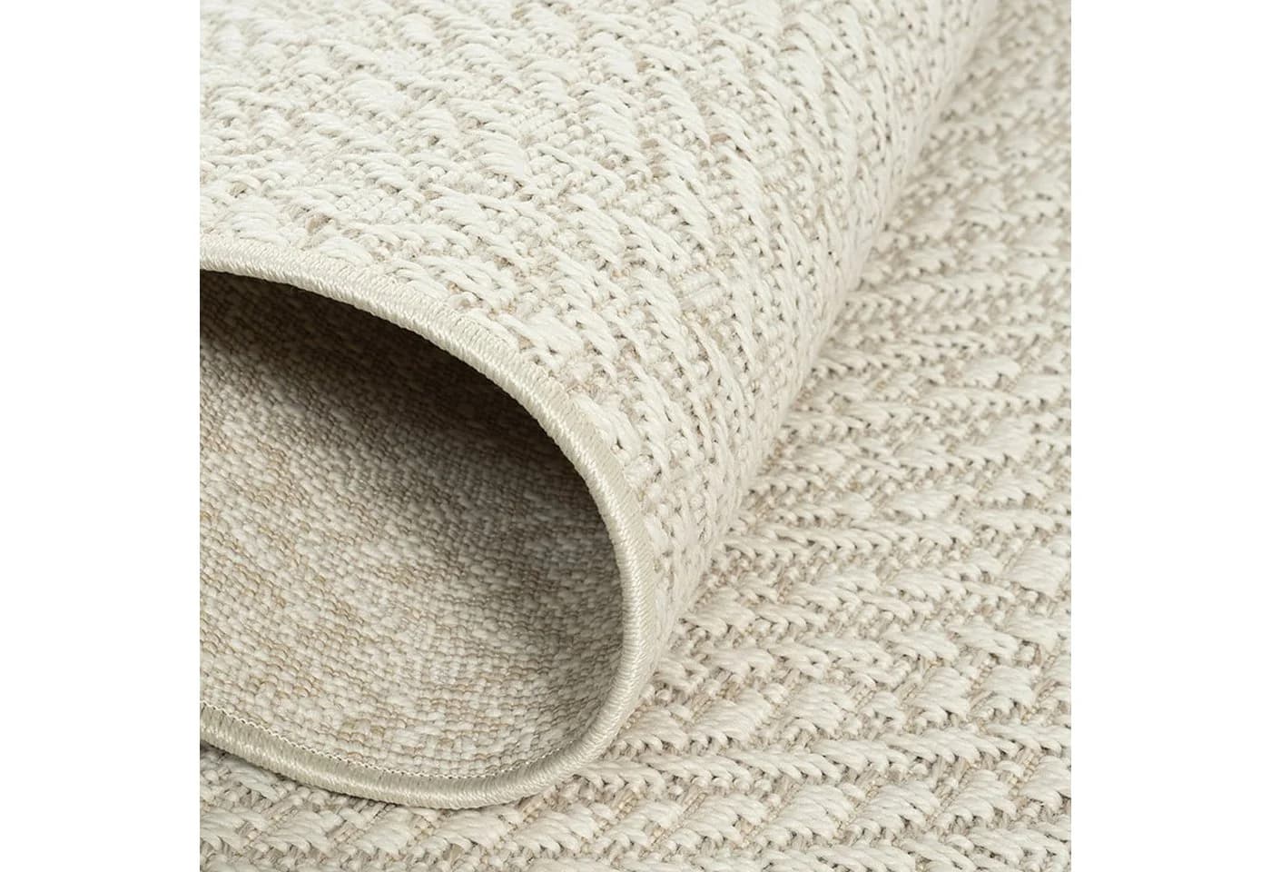 Carpetia Outdoorteppich Jute-Look Rund Beige Wetterfest - Bild 4
