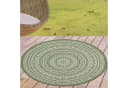 Carpetia Outdoorteppich Rund Ethno-Design Grün/Weiß Bild 2