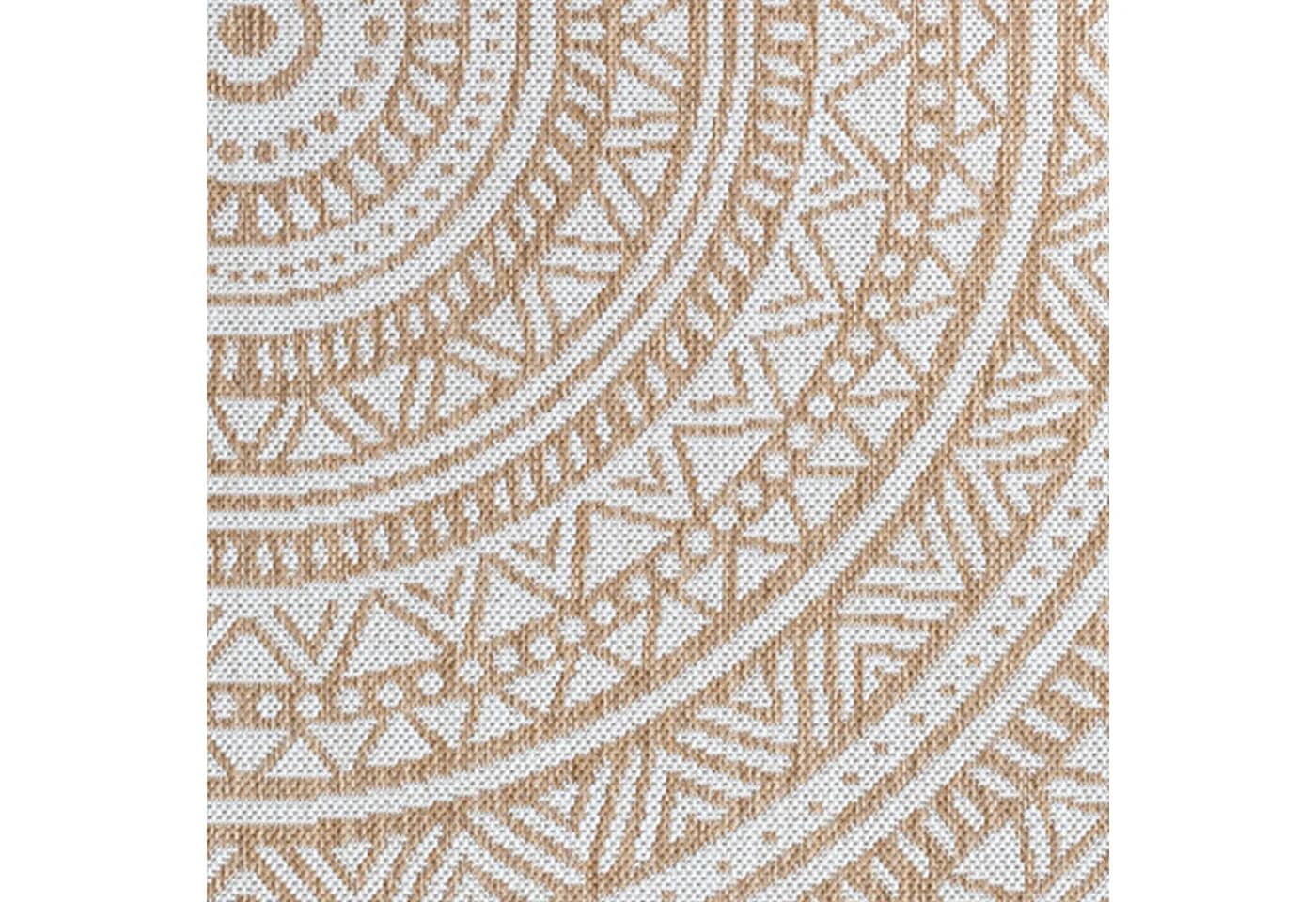 Carpetia Rund Teppich Beige Polypropylen In- und Outdoorteppich