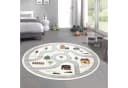 Carpetia Kinderteppich Runder Spielteppich mit Straßenmotiv in Creme Bild 2