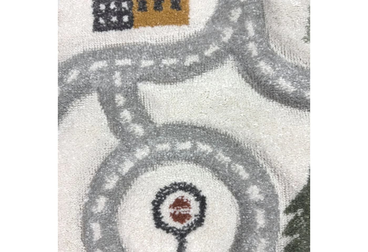 Carpetia Kinderteppich Runder Spielteppich mit Straßenmotiv in Creme - Bild 5