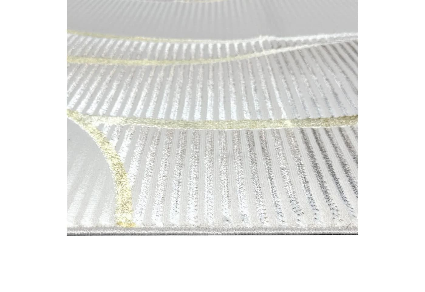Carpetia Kurzflorteppich Creme Geschwungene Linien Modern Mit Glanzeffekt Rechteckig - Bild 3