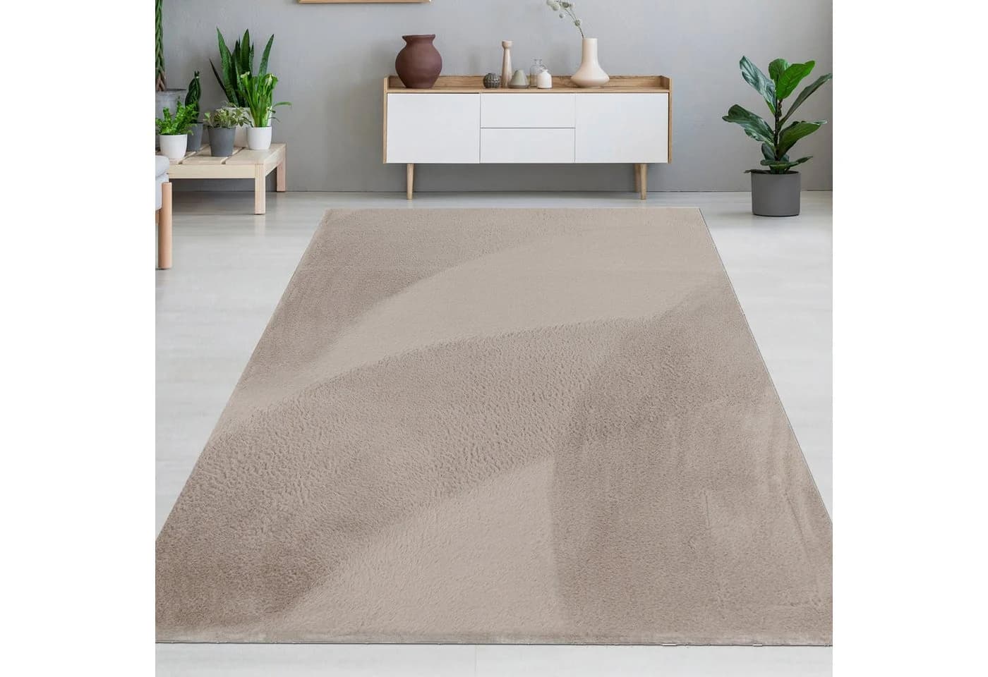 Carpetia Teppich Beige Hasenfell-Optik Modern - Bild 2