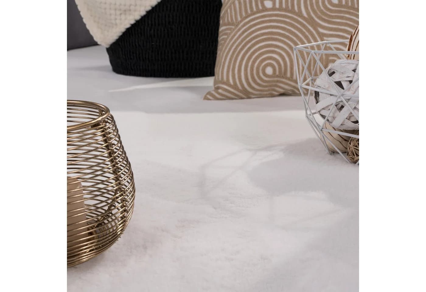 Carpetia Teppich Weiß Hasenfell-Optik - Bild 4